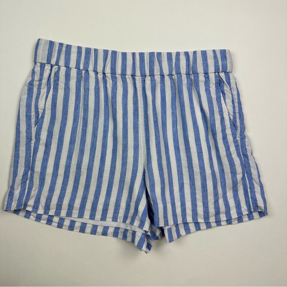 J. Crew High Waisted Blue and White Striped Women’s Shorts
